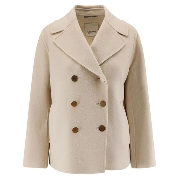 MAX MARA Jackets & Blazers - MAX MARA Double-Breasted Wool Blend Coat Women NUDE & NEUTRALS Coats & Jackets